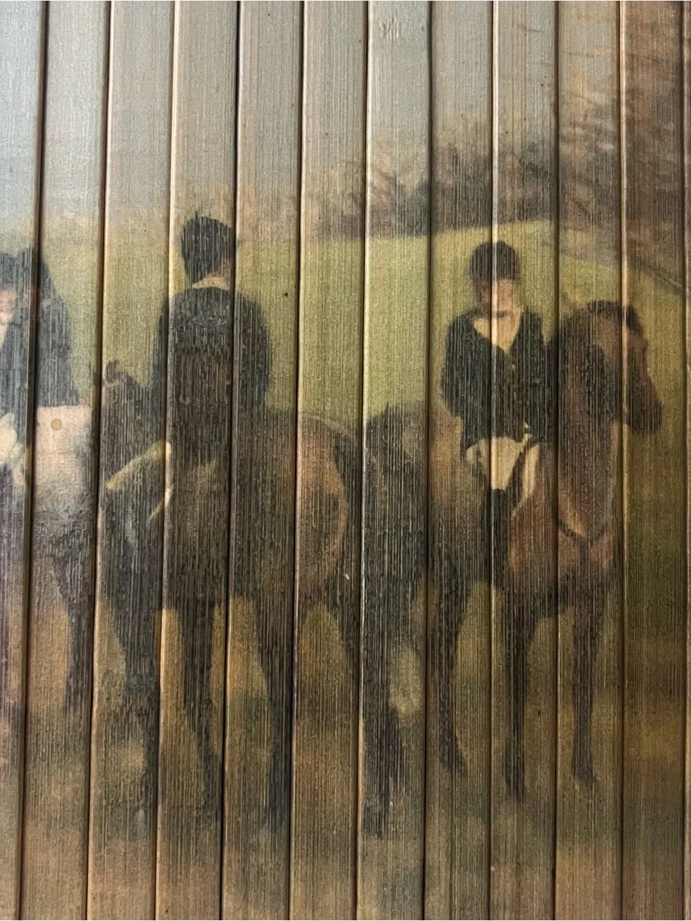 4 Equestrian Hunting Scene Wood Slatted Placemats